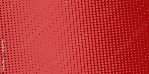 Red background, wall abstract texture. Soft gradient pastel color. Polka dots Abstract pattern comic Pop-art halftone background in sweet color. Circles bubble or dots pattern. Vector .
