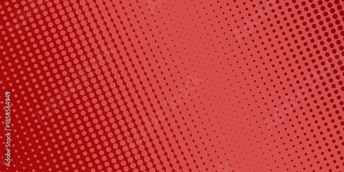 Red background, wall abstract texture. Soft gradient pastel color. Polka dots Abstract pattern comic Pop-art halftone background in sweet color. Circles bubble or dots pattern. Vector .
