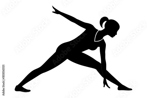 woman doing warm-up. Sports warm-up silhouette vector, Sports warm-up black symbol
