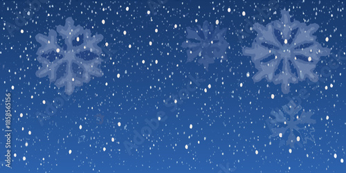 A calming dark blue background with falling white snowflakes and subtle gradients