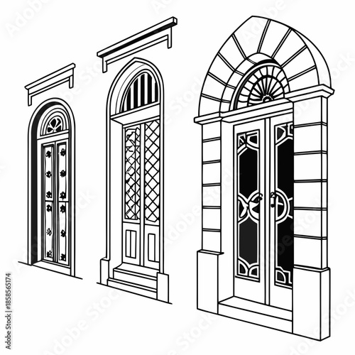 Three architectural door designs