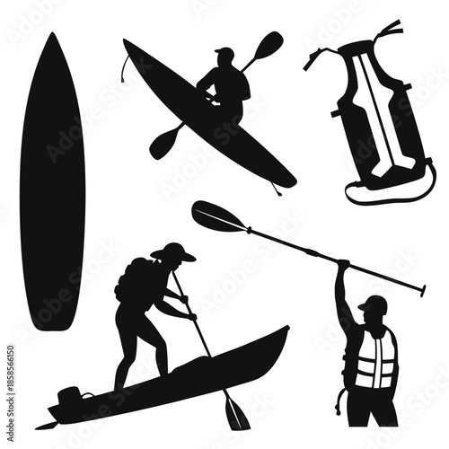 Water sports silhouettes