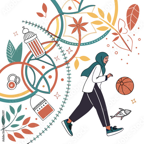 Dynamic lifestyle illustration