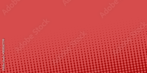 Red background, wall abstract texture. Soft gradient pastel color. Polka dots Abstract pattern comic Pop-art halftone background in sweet color. Circles bubble or dots pattern. Vector .
