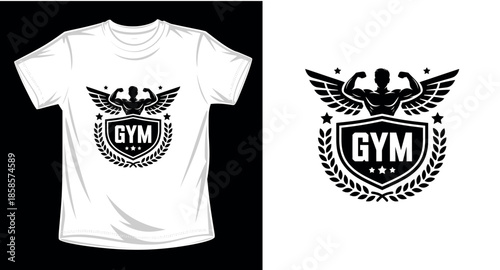 Gym graphic vector art t-shirt design print template