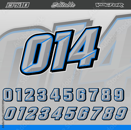 Racing decals and number set