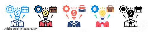 Entrepreneur Icon Sheet Multiple Style Collection 