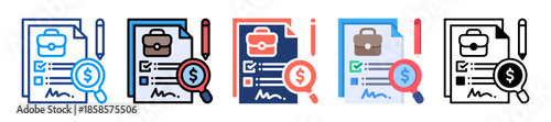 Business Valuation Icon Sheet Multiple Style Collection 