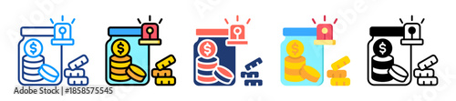 Emergency Fund Icon Sheet Multiple Style Collection 