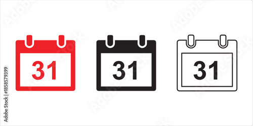 Calendar Icons: A set of simple calendar icons, showcasing different styles and colors, perfect for marking dates and appointments.