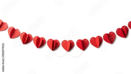 Heart shaped garland isolated on white background