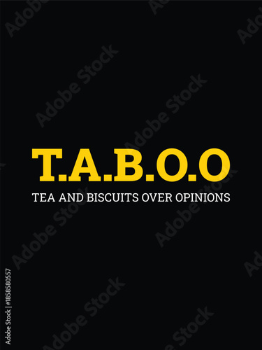 Taboo Bold Acronym Typography Design on Black Background