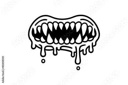 Scary Dripping Mouth with Sharp Teeth Icon