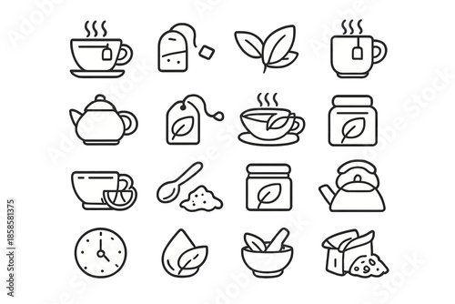 Tea Icons Set