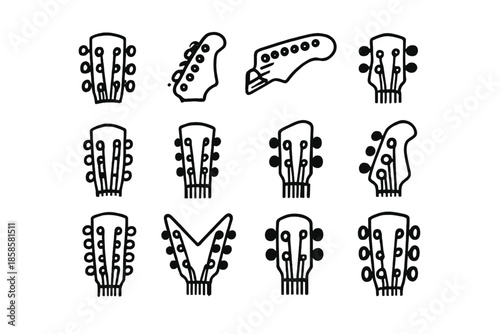 Collection of Guitar Headstock Icons