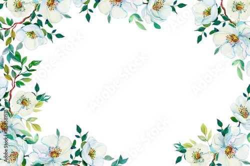 Summer flowers watercolor background. Animated 4k