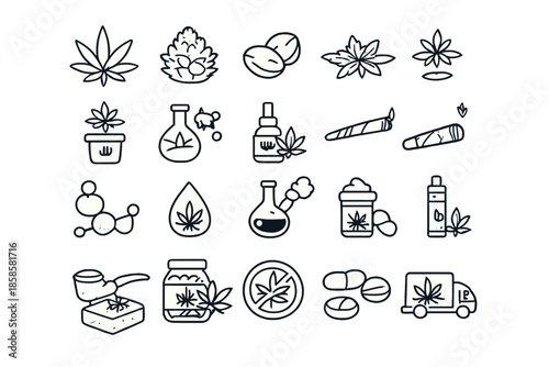 Cannabis icons collection