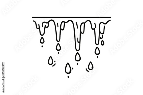 Melting Icicle with Droplets