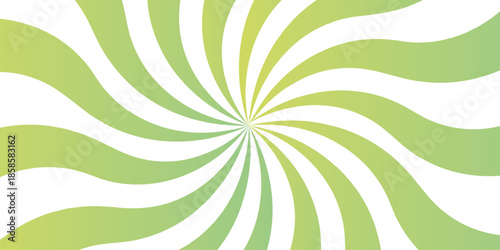 Abstract background with rays. Sun ray vector background radial sunrise or sunset light retro design. Vintage green gradient sunrays illustration swirl grunge backdrop line spiral wallpaper.