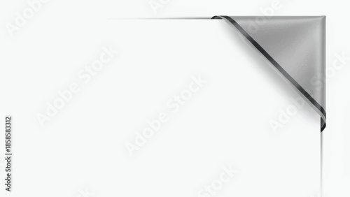 Curled page corner with shadow, paper page curl effect isolated on transparent background