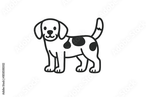 Cartoon Dog with Black Spots