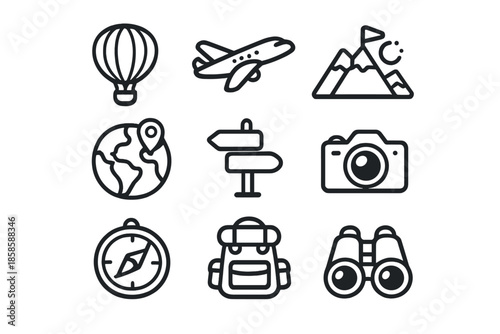 Travel icons set