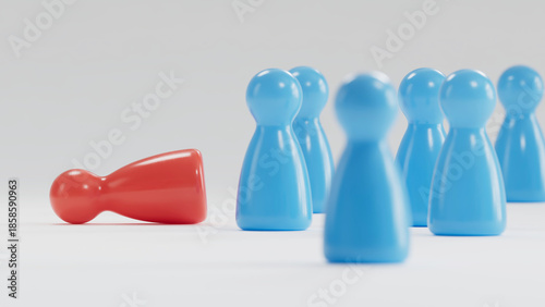 Fallen Red Piece: Defeat Amid Upright Blue Conformity