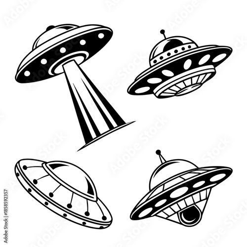 Collection of ufo illustrations