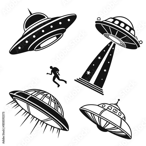 Illustration of various ufos