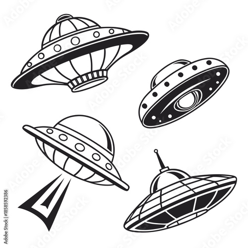 Collection of ufo illustrations