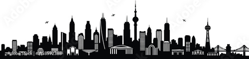 Frankfurt main city skyline vector