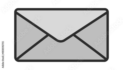 A minimalist gray envelope icon with a simple design, representing communication and correspondence.