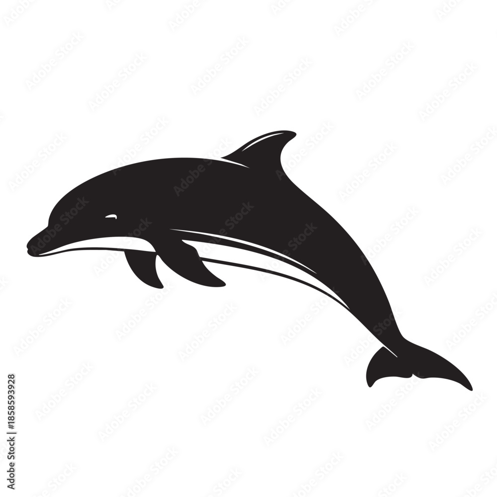 Fototapeta premium Stylized Illustration of a Dolphin Leaping in MidAir