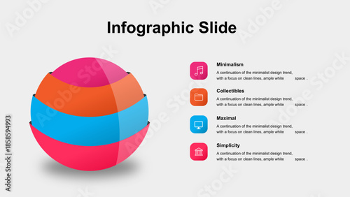 Colorful Infographic Presentation Slide with 3D Sphere