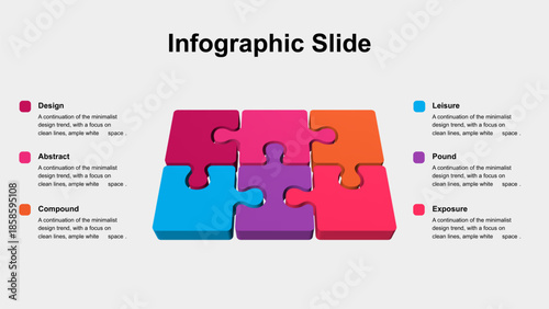 Six-Piece Puzzle Infographic for Presentations