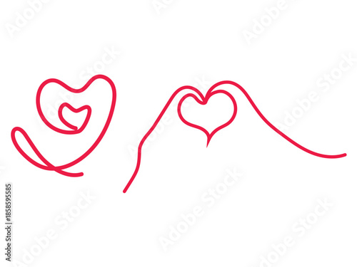 Minimal Hand-Drawn Heart Line Art Continuous One-Line Love Symbol