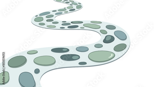 Winding Stone Path Illustration - Garden Walkway
