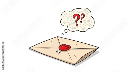 Sealed Envelope with Question Marks - Mystery Message Concept