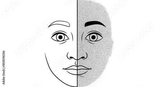 Human Face Anatomy Drawing Guide - Symmetry Concept