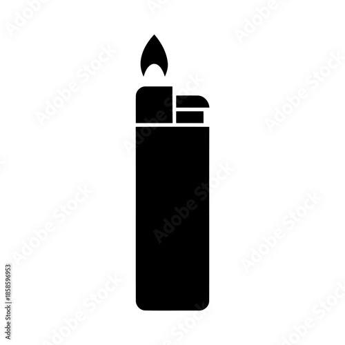 Lighter icon illustration on white background in solid style of black object vector