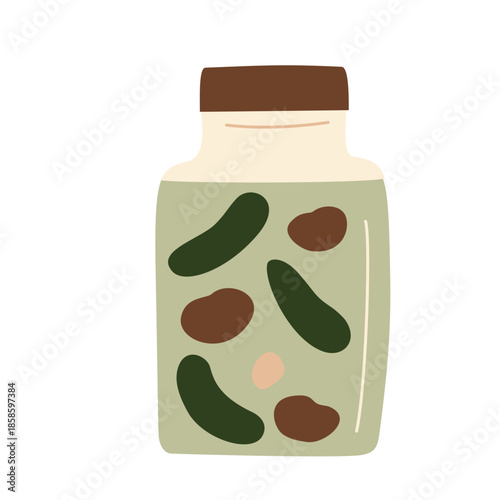 Jar Of Pickled Green Vegetables