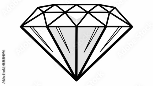 Diamond's allure: A simple diamond sketch that sparkles with inherent elegance, representing wealth, love, and eternal beauty.