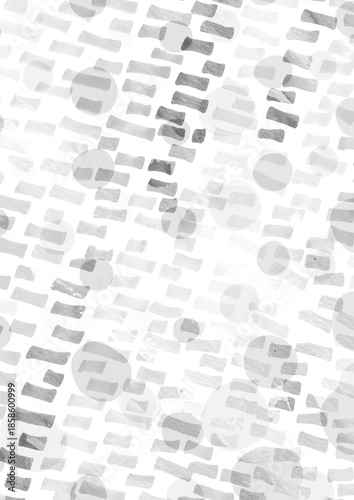 モノトーンの水彩抽象背景・手書き風ドットとラインのテクスチャ