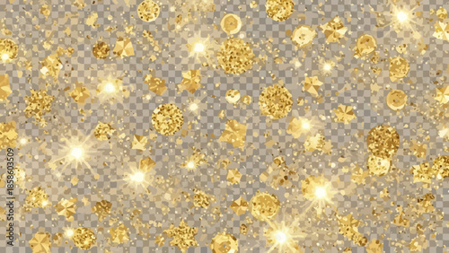 Sparkling gold confetti background design adds touch of luxury and celebration