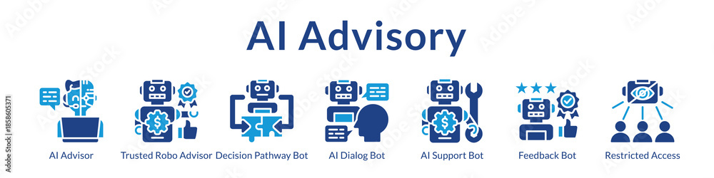 Fototapeta premium AI Advisory Services with Intelligent Chatbots Decision Support Personalized Recommendations and Secure Consulting