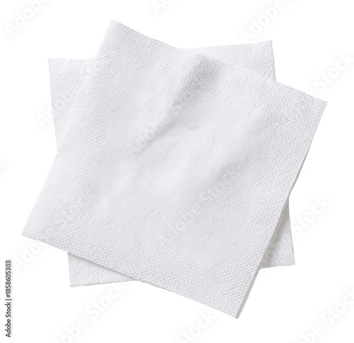 Two square white paper napkins stacked