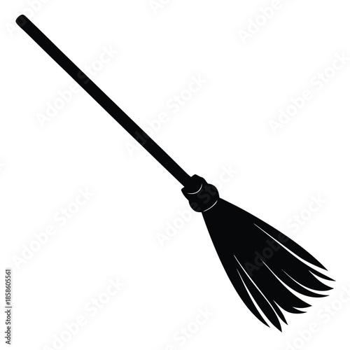 broomstick vector on white background