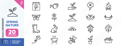 Spring Nature Icons Set