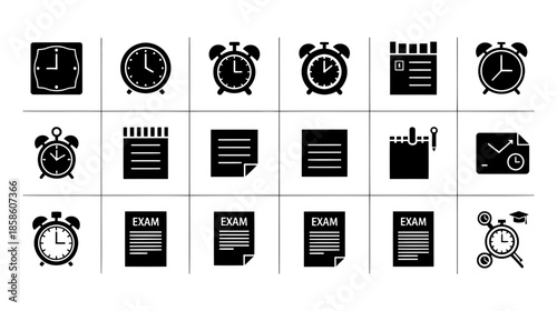 Time management icon set