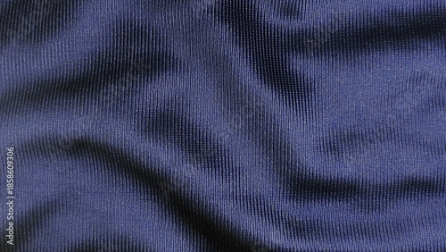 Schilderij op canvas Deep navy blue synthetic sports fabric texture background with vertical ribbed m